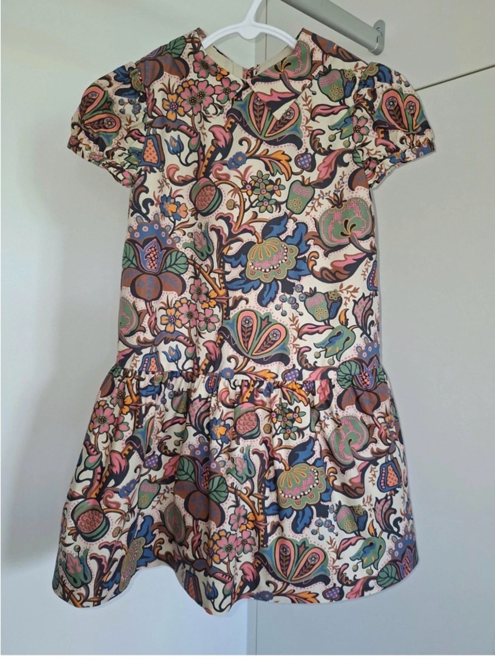 Bonpoint Cream Floral Paisley Print Dress